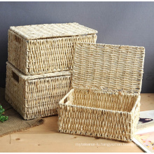 (BC-CB1003) High Quality Handmade Natural Cornhusk Basket